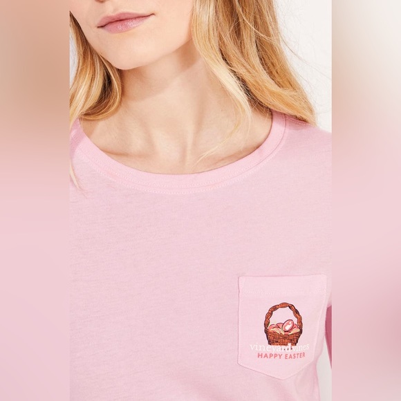 Vineyard Vines Pink Easter Dog Long Sleeve Size X-Large - Picture 3 of 12